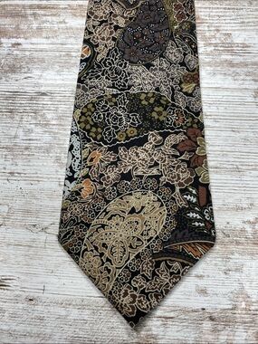 Vintage Beans McGee Men’s 100% Cotton Floral Patchwork Necktie Made in USA